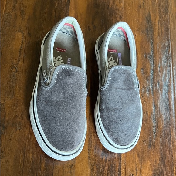 Vans Skate Pop Cush Gray and White Slip-On Sneakers Size: 4.5 Boys #VN0A5FCA1N6 - Picture 5 of 13